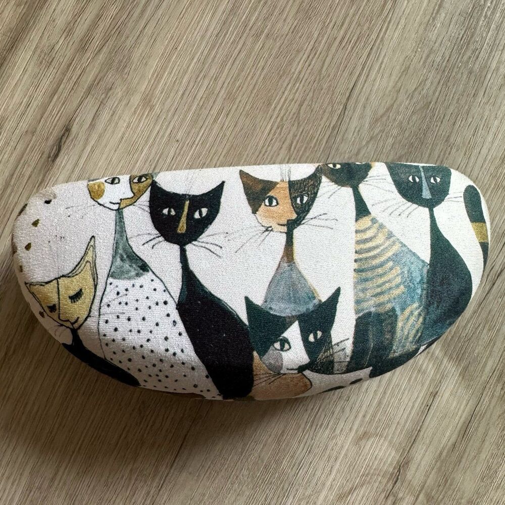 Rosina Wachtmeister Cat Art Sunglasses Case Fabric Covered Hard Shell - Picture 2 of 9